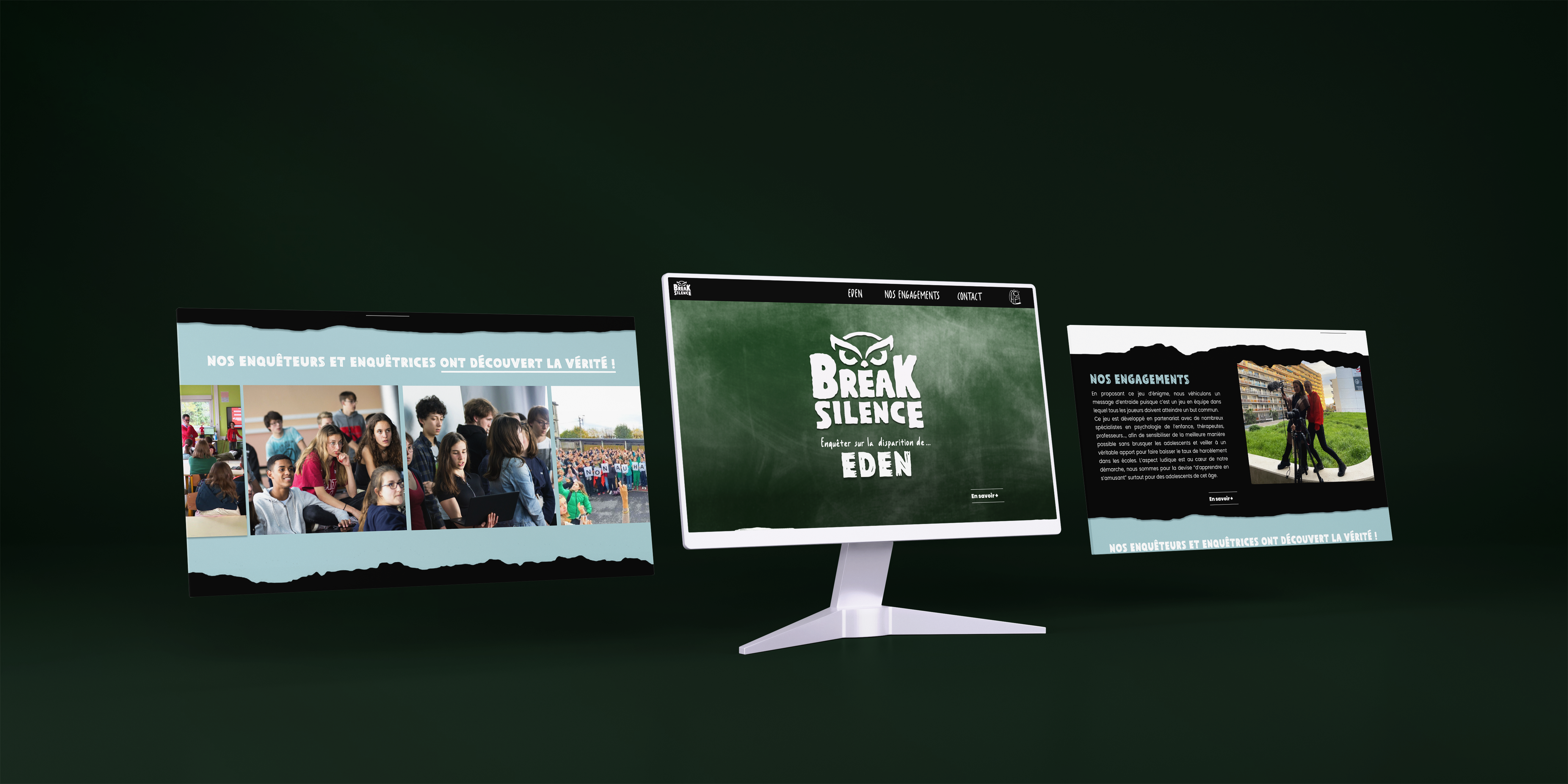 Mockup du site BreakSilence